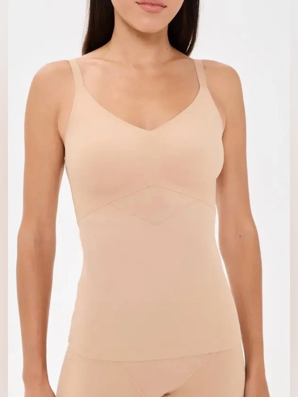 HoneyLove LiftWear Tank Sand Nude Size Medium Shaper Shapewear Built In Bra H69
